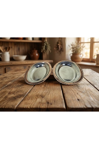 Zinnun Copper Corded Serving Plate / Boat Plate 25 cm