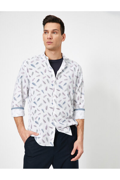 Koton Floral Patterned Cotton Long Sleeve Slim Fit Shirt