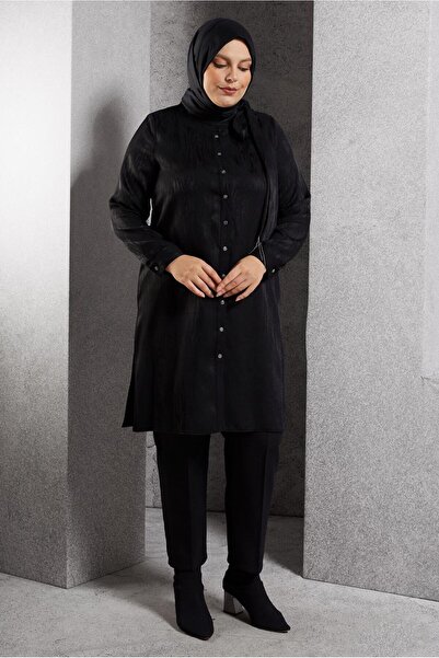 Alvina 20635 Model Jacquard Tunic - Lacing Detail