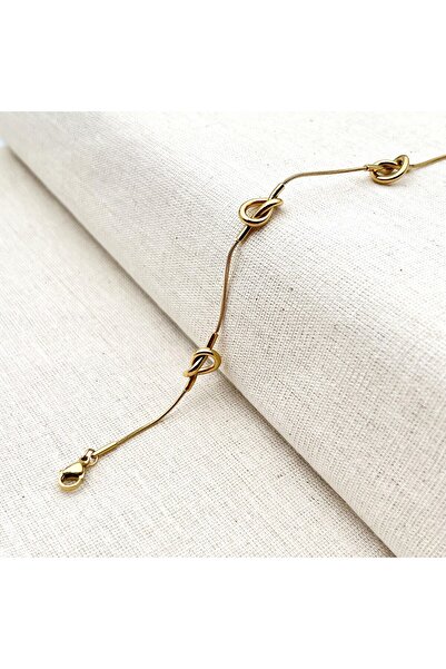 Siya Silver Kararmaz Çelik Yılan Zincirli Düğüm Bileklik