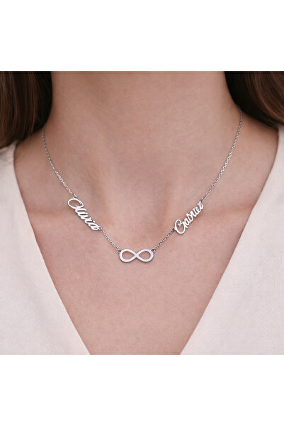 Soleildor İki İsimli Sonsuzluk Gümüş Kolye
