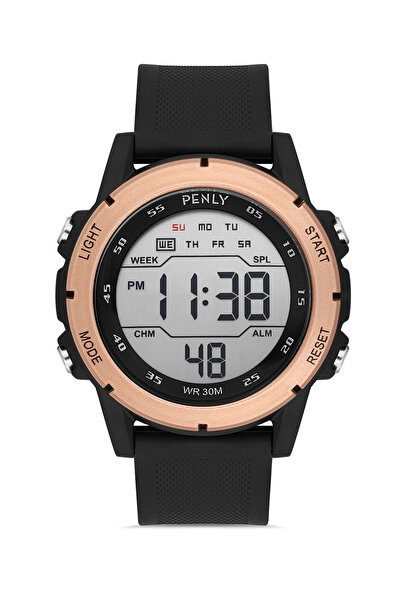 Penly Dijital Kol Saati Siyah Renk 8106GC-1 + Kronometreli Alarmlı Işıklı
