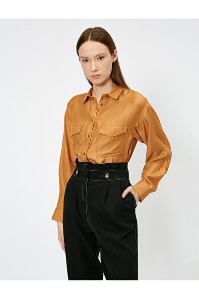 Koton Detailní košile s dlouhým rukávem a kapsou