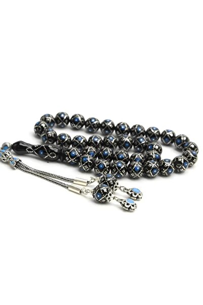 Genel Markalar Oltu Taşı Küre Fiyonk Mavi İşlemeli Tespih