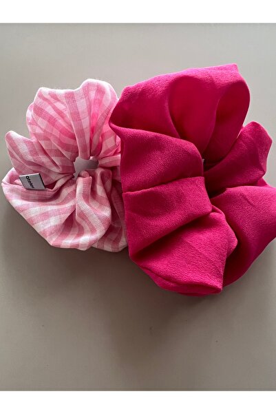 OIA Atelier Pembe Pötikare Scrunchie Simit Toka Lastikli Set