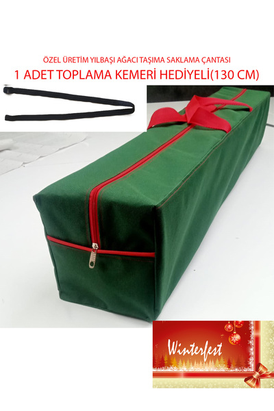 Winterfest Yılbaşı Ağacı Taşıma Saklama Çantası 150-180 cm Ağaçlara Uyumlu (ORTA BOY)