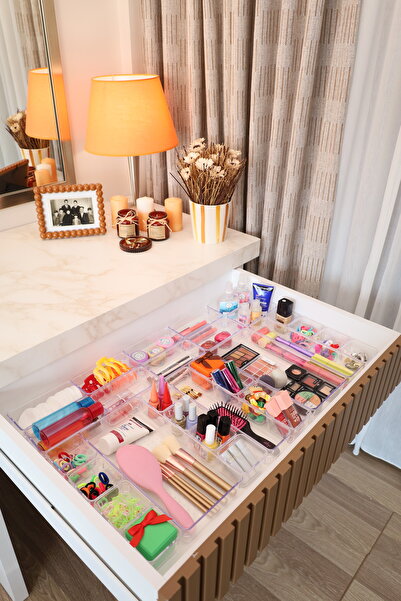 color house Set of 30 Transparent Drawer Organizers Modular Makeup Jewelry Or...