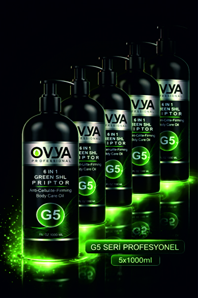 ovya Selülit Karşıtı G5 Profesyonel Masaj Yağı 6 in 1 Green Shl Priptor 5x1000ml