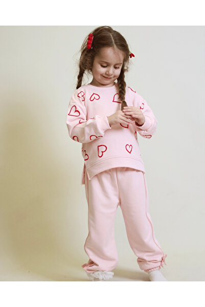 OZZY KİDS Детски спортен екип с мотив сърца за момичета