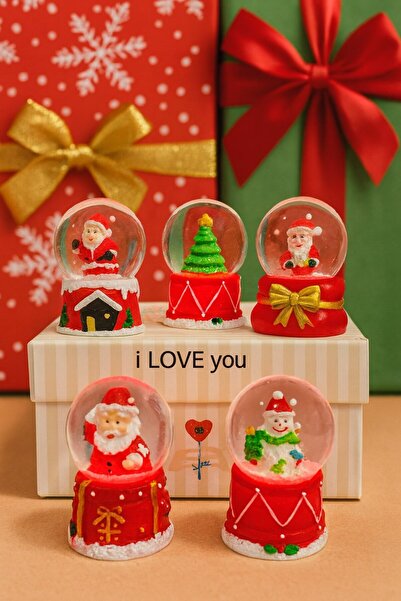 vanilinkitchen 1 Adet Mini Boy Işıksız Happy New Year Temalı Kar Küresi - Yeni Yılın En Sevimli Dekorasyonu