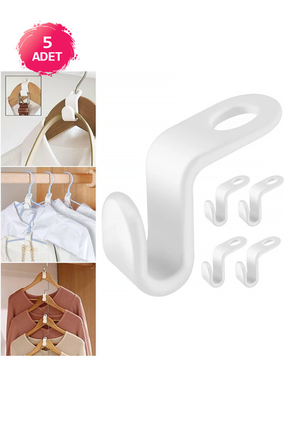 MEZİGARC Çoklu Askı Aparatı 5li Paket, Dolap İçi Alan Tasarrufu Sağlayan Prat...