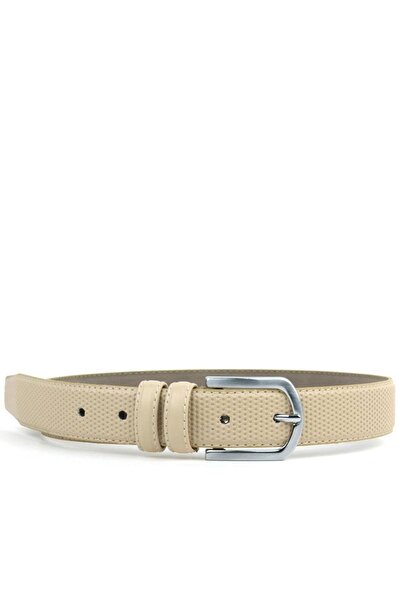 Shoes Center Cream Classic Metal Buckle Boys' Belt