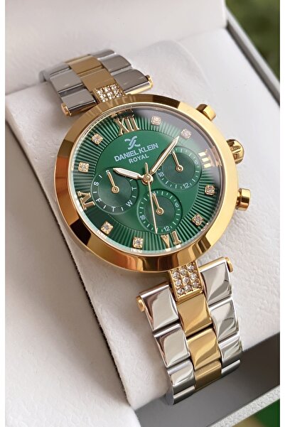 Daniel Klein Gold Square Roman Numerals Kadın Saati – Zarif Metal Çelik Bileklik