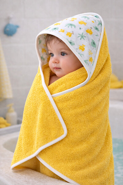 OMY منشفة أطفال ناعمة وماصة للماء، طراز حديقة الحيوان، منشفة للأطفال والرضع مع غطاء للرأس