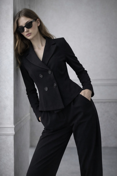 AYS Düğme Detaylı Kruvaze Takım