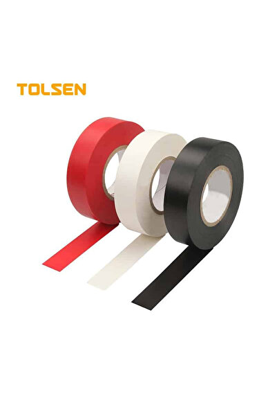 TOLSEN Tolsen 3-Color Electrical Tape Kit (Black, Red, White) 19mm, Insulating Tape (Pure PVC) for Wire Management