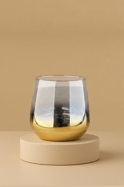 rova tr Lal Küçük Serisi Titanyum Kaplama Cam Modern Bardak- 3 Adet Su Bardağı