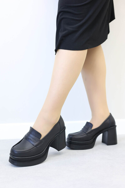 FAST STEP Γυναικεία παπούτσια από γνήσιο δέρμα με χοντρό τακούνι - 281ZA2405