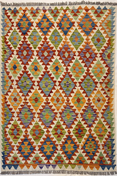 Afgan Halı Afgan Kilim El Dokuma 100% Yün Kök Boya Elsanat Eserı ile Harıka D...