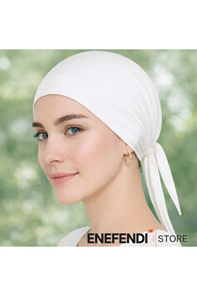 NF ND ENEFENDİ Silicone Flat Bonnet |   Non-Slip Hijab Inner Cap — D Stitch-Free White Comfortable and Stylish Use