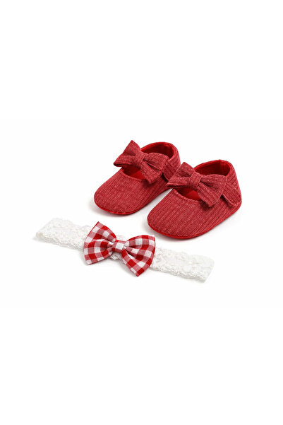 Superbaby Pantofiori visinii si bentita asortata