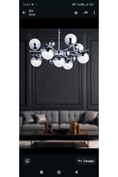 AKARSU AVİZE Modern 9 lu Albatros Krom Kaplama Top 3 Renk Power Ledli Salon Mutfak Oda Hol Ledli Avize