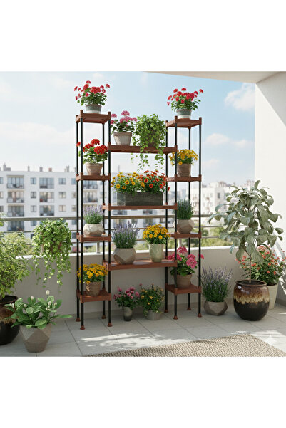 Lider Tunç Kahverengi Dekoratif Raf Çok Amaçlı Raf