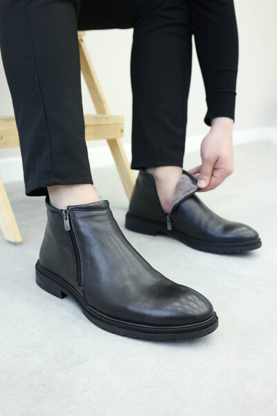 FAST STEP Hakiki Deri Kürklü Erkek Klasik Bot 711KMA4004