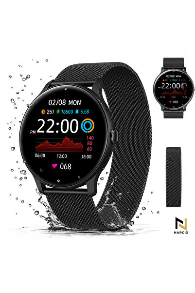 LQT Smartwatch NARCIX® – Ceas Inteligent Premium, Asistent AI + Apel Bluetooth, Ecran 1.28”, Negru