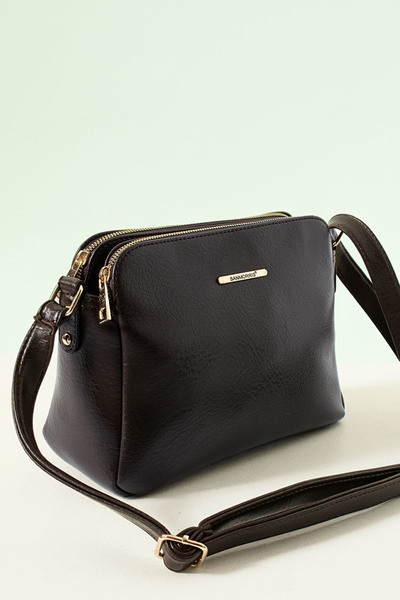 Lifonbag Γυναικεία τσάντα ώμου από μαλακό δέρμα 3 τμημάτων με μακρύ λουράκι μ...