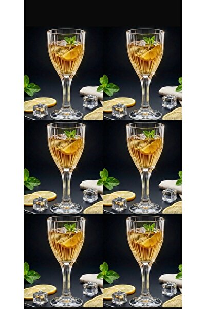 DİBA AVM 6 Pieces Lux Footed Coffee Side Water and Soft Drink Glass Presentation Glass 250 ml