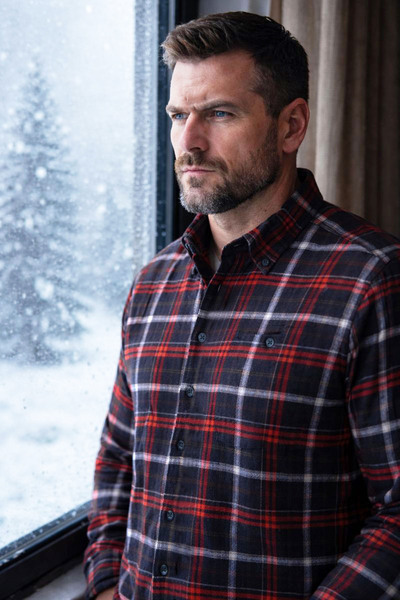 Varetta Erkek Siyah Kışlık Kareli Gömlek Cepli Klasik Kesim winter shirt