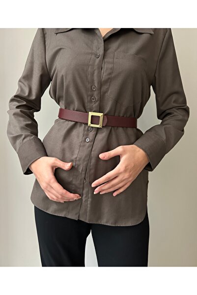 LİA KEMER منقوشة مربع الذهب مشبك المرأة حزام الخصر حزام معطف حزام اللباس حزام...