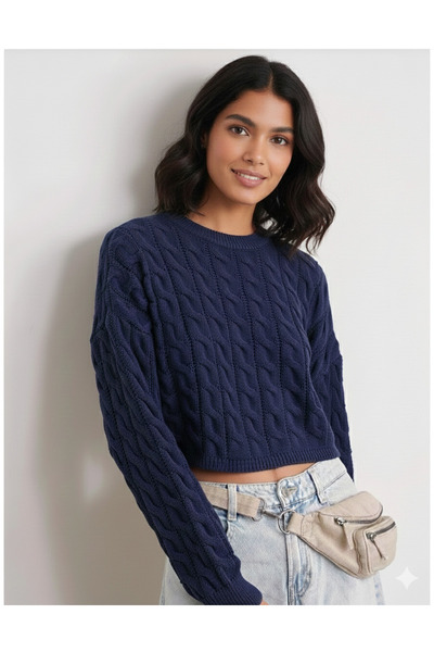 Enga Vera Pulover tricotat cu împletitură de păr pentru femei (forma standard)