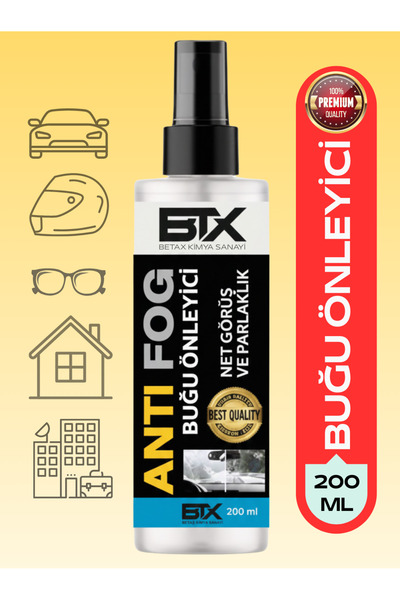 Betax Buğu Önleyici Sprey 200 ml New (ARAÇ-KASK-GÖZLÜK-EV-İŞYERİ CAMI BUĞU ÖNLEYİCİ)