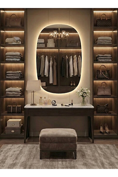 Taimi Elegant Makeup Mirror 90x70cm-beautiful Mirror With 3-levels Of Backlighting For Decoration