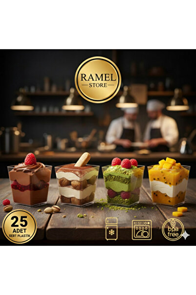 ramel store rs 25'li 200 CC Prizma kase&Magnolia 200 CC Plastik Sunum Kabı Kü...