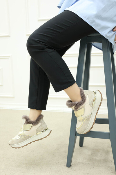 FAST STEP Pantofi de damă casual din piele naturală din shearling - 757KZA24056