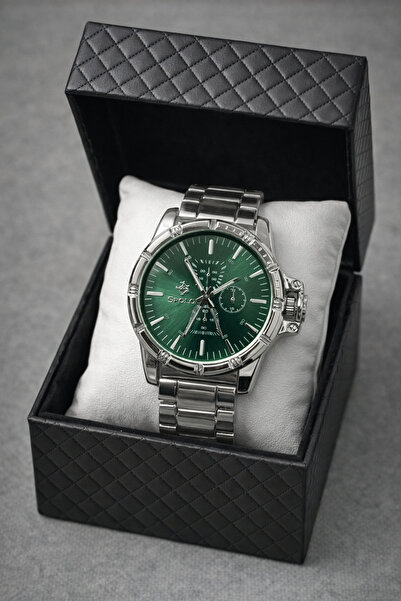 S.POLO ساعة يد رجالية بسلك فولاذي لون أسود رياضي موديل مع سوار هدية لعيد الأب