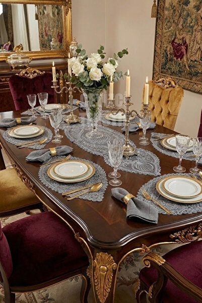 Çt Çeyizci Tekstil Amerikan Servis, 6 Supla, Masa Örtüsü 6lı Peçete, Servis S...