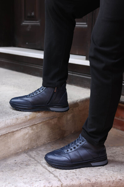 FAST STEP Cizme sport pentru bărbați - piele naturală și blană 722KMA306