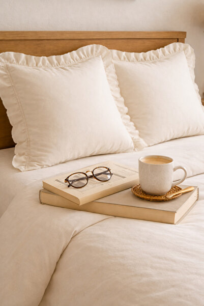 GÖRMEZ TEKSTİL Set cuvertură de pilota dublă din bumbac organic cu volan / be...