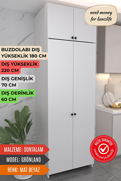Kenzlife buzdolabı derin dondurucu dolabı modülü grönland beyaz 220*070*60 ka...