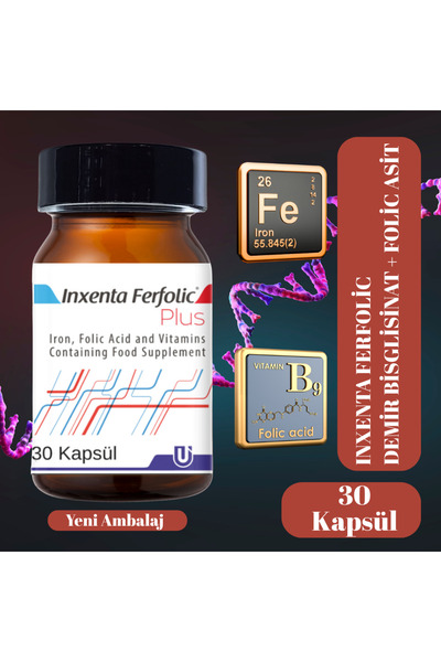 INXENTA Ferfolic Plus 30 Soft Jel Ferrous Bisglisinat - Demir