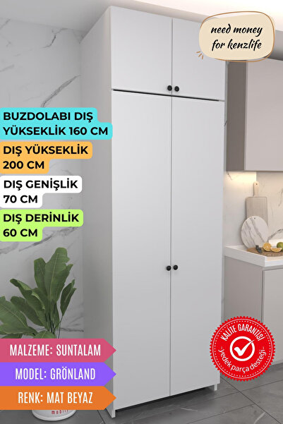 Kenzlife buzdolabı derin dondurucu dolabı modülü grönland beyaz 200*070*60 ka...