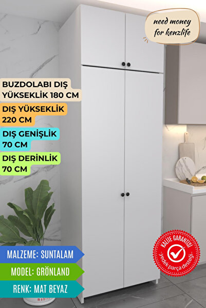 Kenzlife buzdolabı derin dondurucu dolabı modülü grönland beyaz 220*070*70 ka...