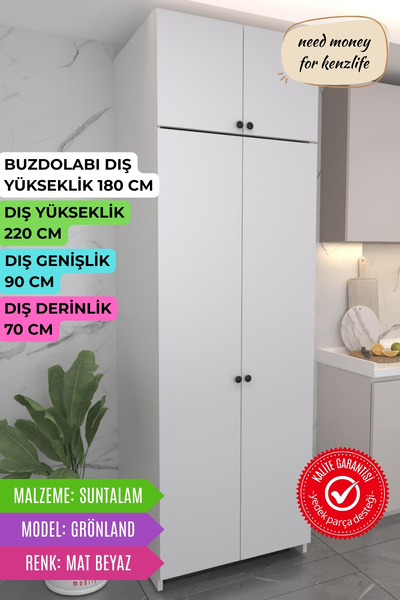 Kenzlife buzdolabı derin dondurucu dolabı modülü grönland beyaz 220*090*70 ka...