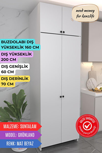 Kenzlife buzdolabı derin dondurucu dolabı modülü grönland beyaz 200*060*70 ka...