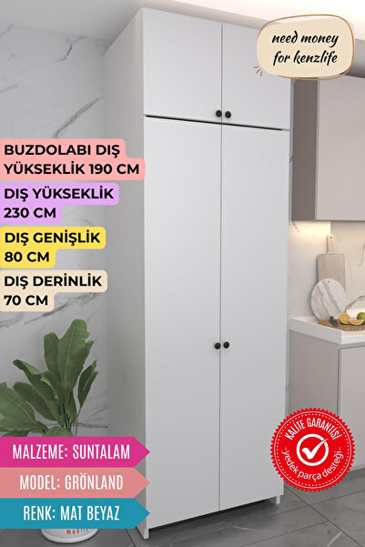 Kenzlife buzdolabı derin dondurucu dolabı modülü grönland beyaz 230*080*70 ka...