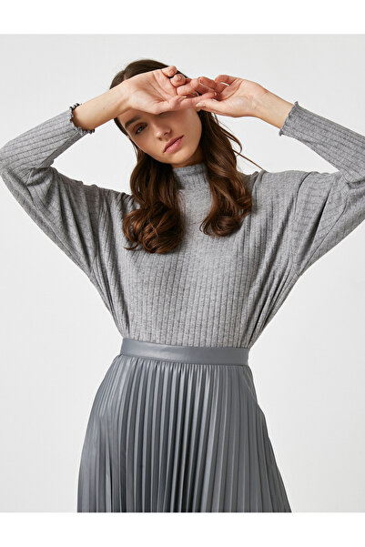 Koton Langarm-T-Shirt mit Stehkragen